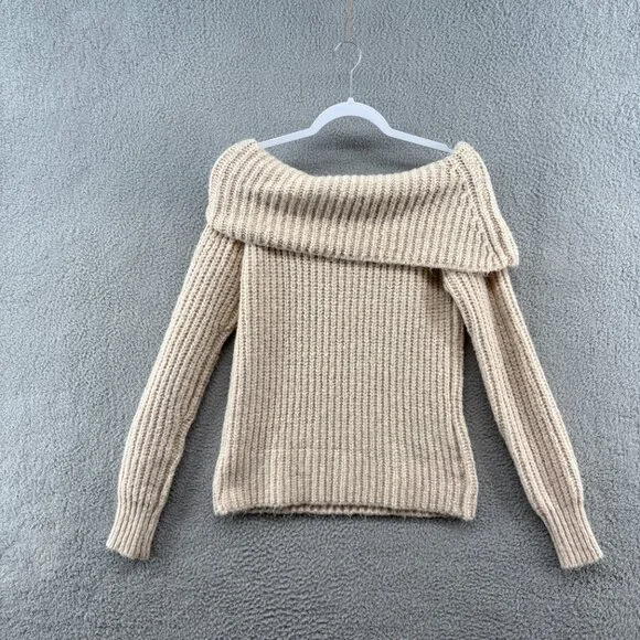 Meshki Cream Off-the-Shoulder Knit Sweater - Picture 4 of 12